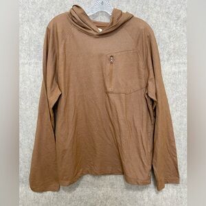 Lake and trail men’s pullover large brown hoodie hiking camping long sleeve